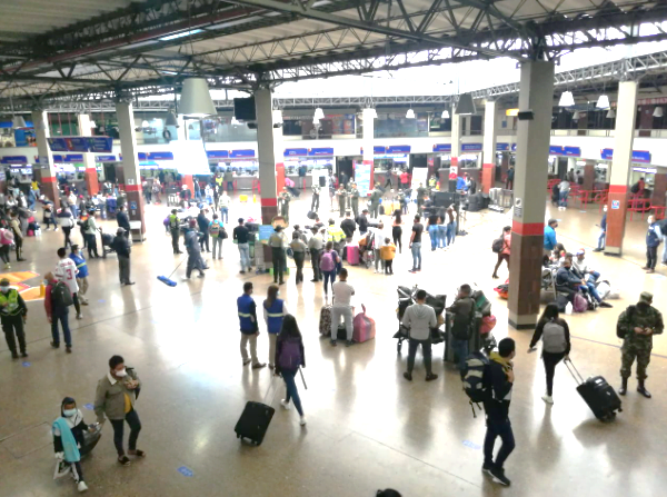 Terminal de Transporte de Bogotá durante el puente de Corpus Christi