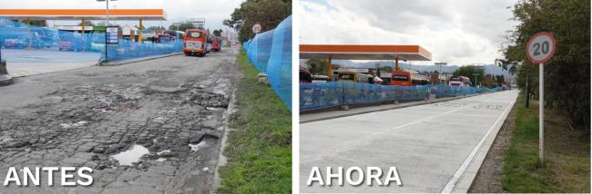 Inversión rehabilitación vía interna Terminal de Transporte